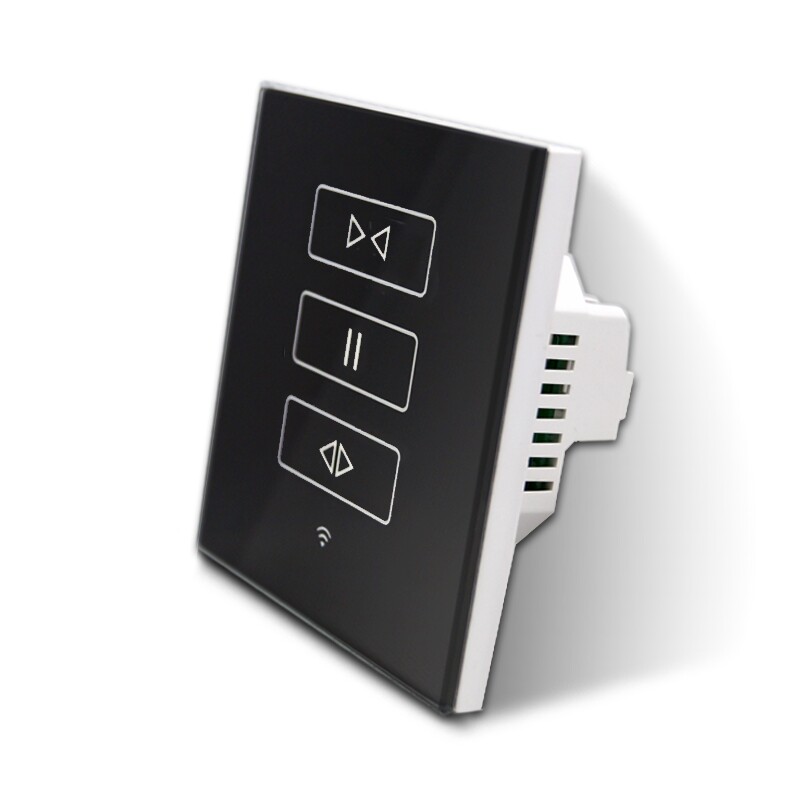 Smart Standalone 1 Zone Touch Operated wifi Curtain Switch. Black
